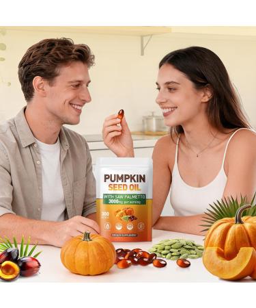 SUOOCH Pumpkin Seed Oil Capsules - Cold Pressed Pure Virgin Oil Essential Fatty Acids and Plant Sterols | 300 Capsules | Supports Hair Urinary Bladder and Prostate Health | Non-GMO - Buy Online on GoSupps.com
