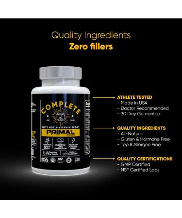 Primal Pharm Complete Daily Multi-Vitamin for Men & Women - 60 Count/30 Days - Supports Energy, Immunity, and Health - Buy Online on GoSupps.com