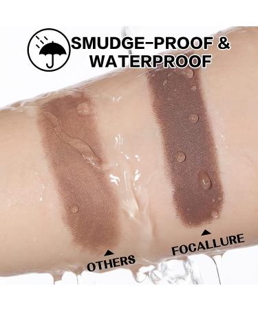 FOCALLURE 2PCS Eyeshadow Stick Set - Shimmer & Matte Cream Pencil Crayon, Long Lasting & Waterproof with Blending Brush - Daily Chocolate - Buy Online on GoSupps.com