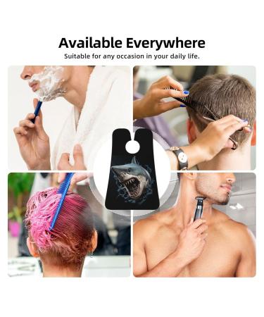 Shark Black Print Beard Bib Apron - Non-Stick Hair Catcher for Men | Perfect Shaving Gift | One Size - Buy Online on GoSupps.com