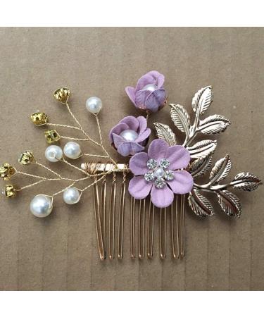 Toyvian Purple Bridal Hair Comb Clip Set - Handmade Wedding Accessories with Rhinestones for Brides and Bridesmaids - Buy Online on GoSupps.com