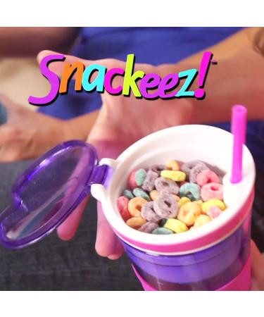 Snackeez Large Travel Snack Cup with Straw - Pink - Pack of 1 - Buy Online on GoSupps.com