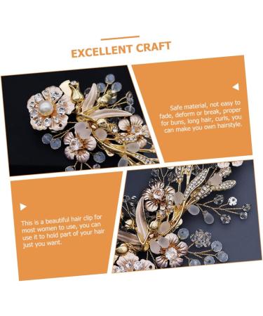 Beaupretty Gold Hair Pin Crystal Headgear vintage Zinc alloy temperament copper wire bride flower hairpin girls hairpin crystal headpiece women's hair s hairpin frosted side Hair - Buy Online on GoSupps.com