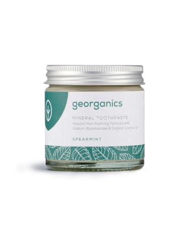 Georganics - Organic Toothpaste Rich in Vitamins and Minerals - Non-Foaming Formula with Organic Virgin Coconut Oil - Vegan and Cruelty Free - Fluoride and SLS Free - Spearmint - 120ml