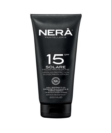 NERA Pantelleria SunShield SPF 15 Emollient Sun Protection Cream 200ml: Medium Protection Water-Resistant Nourishing Vitamin Enriched Anti-Aging. Complete UVA/UVB Defense Sunscreen