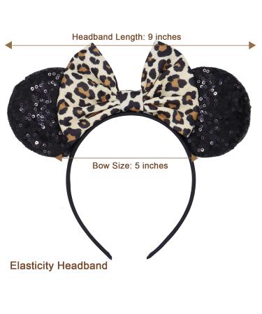 Leopard Minnie Mouse Ears Headband Set for Halloween Costume - 3PCS - Buy Online on GoSupps.com