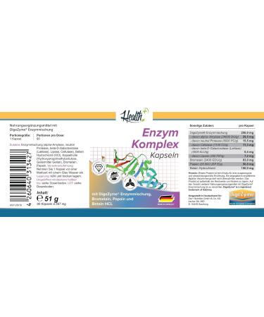 Buy Health+ Enzyme Complex 90 Capsules Premium Digestive Support for Optimal Health | International Shipping Available - Buy Online on GoSupps.com