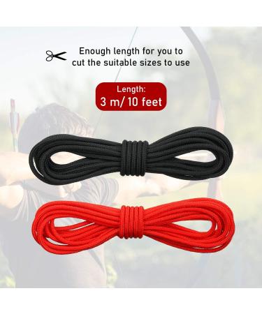 2 Pieces Archery D Loop Rope Set - 10 Feet, Bowstring Serving Thread, Release Material - Black and Red - Buy Online on GoSupps.com