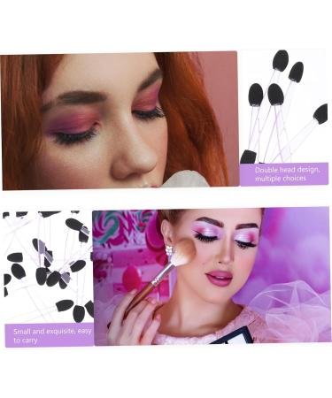 Beatifufu 100pcs Eye Shadow Stick Eye Makeup Tools Eyeshadow Cosmetic Eyeliner Brush Rubber Cotton 7.5x0.5cm Black - Buy Online on GoSupps.com