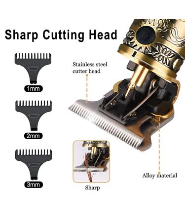 Professional Cordless Hair Clippers for Men - Rechargeable Barber Trimmer with Guide Combs (Gold) - Buy Online on GoSupps.com