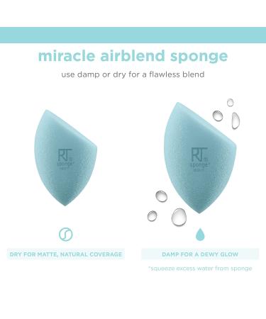 Real Techniques Airblend Beauty Makeup Sponge - Blue Matte Blender for Foundation & Cream Products - Medium to Full Coverage, Blends & Mattifies - 1 Count - Buy Online on GoSupps.com
