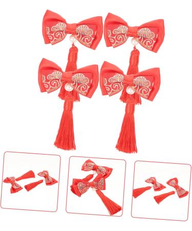 Beaupretty bow hairpin bows alligator clips spring festival hair clips spring festival headpiece chinese hair bow kids hair accessories red bow clip bows festive baby girl headgear Baby - Buy Online on GoSupps.com