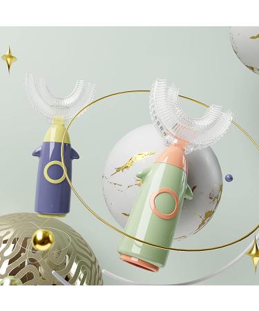 Rocket Shape Kids U-Shaped Toothbrush - Food Grade Soft Silicone Brush Head 360 Oral Teeth Cleaning Design for Toddlers and Children 1-8 Years/8-12 Years Old Green 1-8 Years Old - Buy Online on GoSupps.com