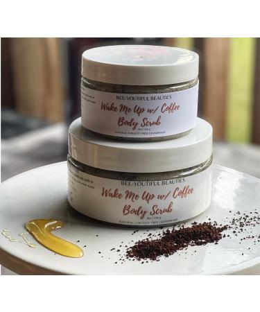 Bee-Youtiful Beauties Coffee Bean Emulsifying Body Scrub | All Natural Exfoliating Body Scrub for Skin Care | Exfoliate Coffee Scrub for Face & Body - 8 oz