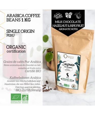 Buy Origen's Organic Coffee Beans 1kg - Single Origin Peru Arabica - Low Acid Traditional Roast - Buy Online on GoSupps.com