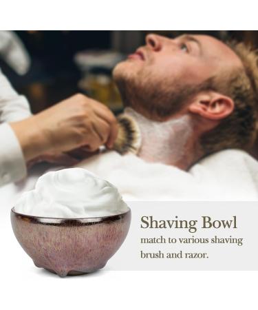 Linkidea Handmade Ceramic Rasi Bowl - Unique Purple Shaving Soap Shell for Men | Exquisite Gift for Gentlemen - Buy Online on GoSupps.com