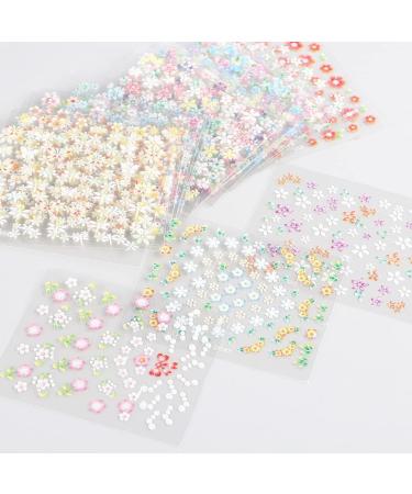 30 Colorful Flower Nail Art Stickers - Self Adhesive Decals for DIY Manicure Decorations - Floral Bow Tie, Daisy, Heart Designs - Nail Art Supplies for Women and Girls - Buy Online on GoSupps.com