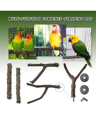 5-Piece Natural Twig Parrot Toys Set for Small to Medium Birds - Ideal for Macaws, Budgies, Lovebirds, Finches - Perching Wood Sticks - Buy Online on GoSupps.com
