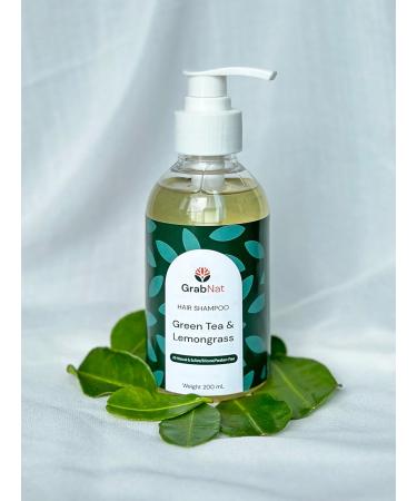 Nourishing Green Tea & Lemongrass Hair Shampoo - All-Natural Sulfate/Silicone/Paraben-Free - Purifies Scalp Leaves Hair Clean Fresh & Soft - 200mL - Buy Online on GoSupps.com