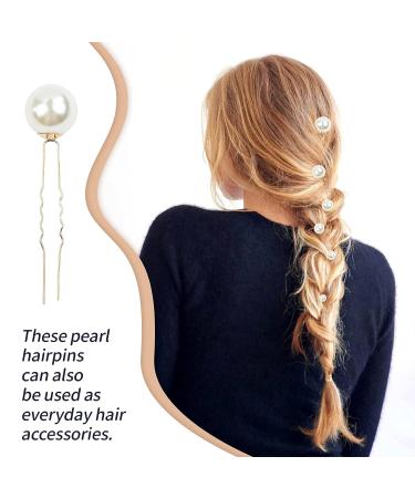 54-Piece Wedding Gold U-Shaped Pearl Hair Pins - Bridal Bobby Hairpins for Prom & Formal Parties - Buy Online on GoSupps.com