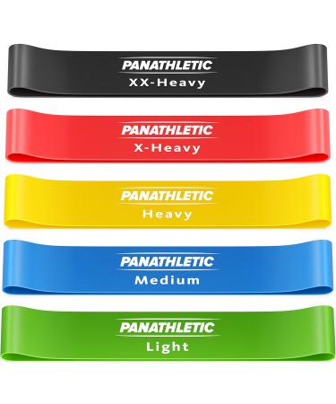 Panathletic fitness straps 5 -Set - 5 different strengths exercise instructions eBook in German wearing bags - 5x fitness band gymnastics band resistance band black red yellow blue green - Buy Online on GoSupps.com