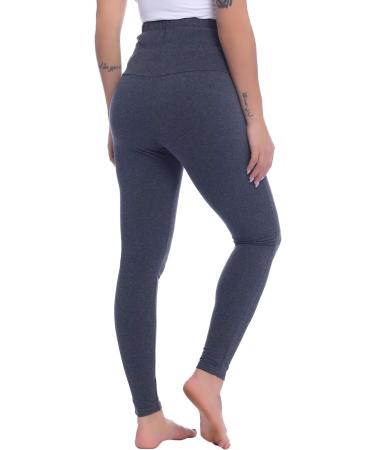 Amorbella Maternity Leggings XL Dark Grey | Over Bump Cotton Soft Pants for Yoga & Pajamas - Buy Online on GoSupps.com