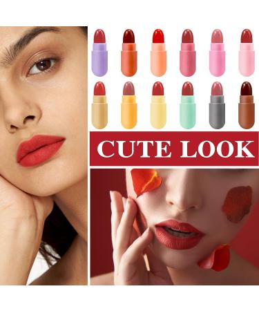 12PCS Mini Capsule Pills Lipstick Set Matte Lip Stain Long Lasting Waterproof Lip Gloss Kit Pill Shaped Lipstick Lip Balm Suit for Women Girls - Buy Online on GoSupps.com