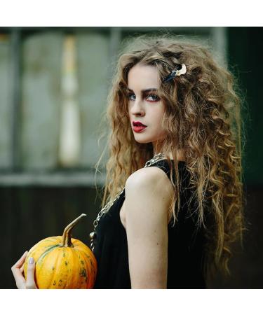 1 Pair Halloween Dark Punk Crow Skull Skull Hair Clip Halloween Skull Hair Clip Halloween crow skull Hair Bands Gothic Hair Accessories Halloween Cosplay Costume Horror Party Supplies - Buy Online on GoSupps.com