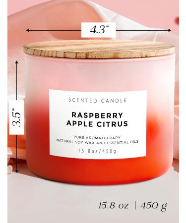 Raspberry Apple Citrus Scented Candle | Natural 3 Wick Soy Candle for Home & Office | 15.8 Oz Long Lasting Aromatherapy & Stress Relief Candle - Buy Online on GoSupps.com