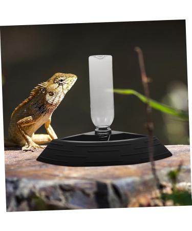 Happyyami Turtle Drinker Reptile Water Dish Bowl Reptile Water Dispenser Pet Water Feeder Reptisoil Plastic 17X17X3.5CM Black - Buy Online on GoSupps.com