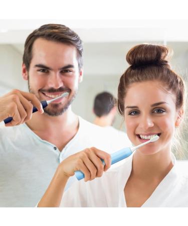 7AM2M Rechargeable Sonic Electric Toothbrush 2 Pack - Soft Toothbrushes for Adults and Kids - 12 Brush Heads - IPX7 - 60 Days Battery Life - 5 Modes - Smart Timer - Navy Blue & Light Blue - Buy Online on GoSupps.com