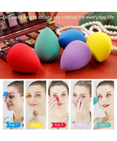 BEAKEY 5 Pcs Makeup Sponge Set - Foundation Blending Beauty Sponges for Liquid, Cream, and Powder Makeup - Multi-colored - Buy Online on GoSupps.com