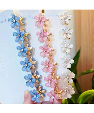 Bakores 24 PCS Mini Flower Hair Clips - Cute Multicolor Small Hair Claw Clips with Crystal Pearls - Sweet Bangs Decorative Clips for Women and Girls - Buy Online on GoSupps.com
