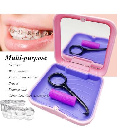 Orthodontic Box with Mirror - Pink Denture & Retainer Case for Easy Storage - International Shipping Available - Buy Online on GoSupps.com