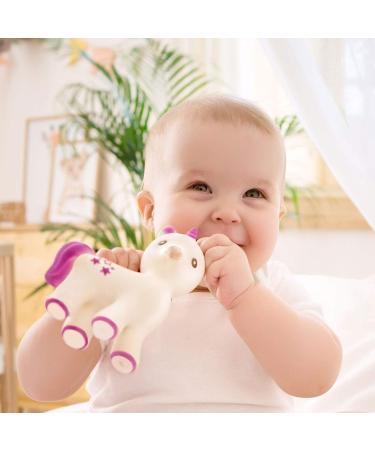 CaaOcho Mira the Unicorn Baby Teething Toy - BPA Free Natural Rubber Molar Teether for Babies - Lavender - Perfect Registry Baby Shower Gift - Buy Online on GoSupps.com