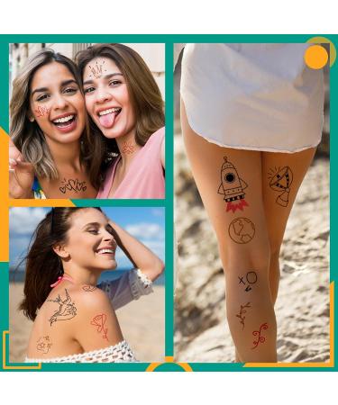 6-PCS Washable Temporary Tattoo Markers for Skin - Skin Safe Tattoo Kit for Teens, Kids & Adults - Body & Face Art Pens with Stencil Papers - Buy Online on GoSupps.com