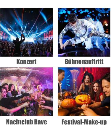  EONFAVE roll-on glitter body gel mermaid color changing glitter for festival rave holographic painting glitter hair gel halloween makeup for rave party - Buy Online on GoSupps.com