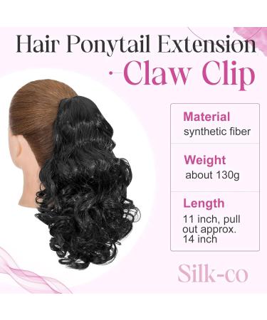 SILK-CO 11 Short Curly Ponytail Extension | Clip-in Hair Piece for Women | Natural Black 11 Inch - Classic Style - Buy Online on GoSupps.com
