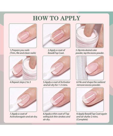 2in1 Dip Powder Liquid Set for Fast Dry Nails - Base & Top Coat + Activator | No Lamp Needed | High Capacity (0.5oz) Clear - Buy Online on GoSupps.com