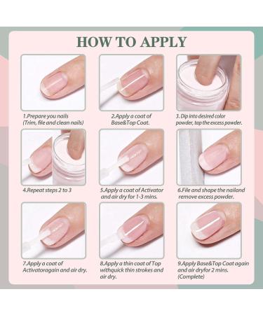 Buy Dip Powder Liquid Set - 2 in 1 Base & Top Coat + Activator for DIY Nail Art & French Manicure - International Shipping Available - Buy Online on GoSupps.com