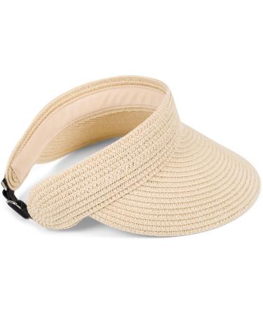 styleBREAKER women's paper straw visor cap plain sun visor sun hat visor cap plain adjustable 04023097 one size beige