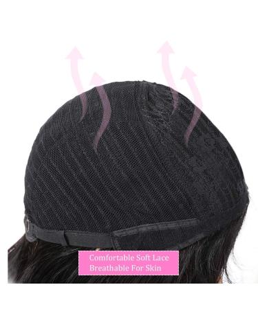 PANEWAY Brazilian Body Wave Short Human Hair Wig with Bangs - 12 Inch Natural Color | For Black & White Women - Buy Online on GoSupps.com