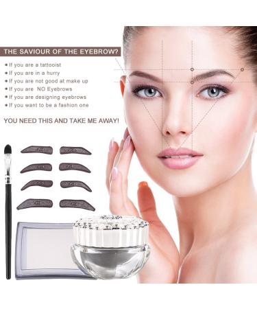 Premium Waterproof Eyebrow Powder & Stamp Kit - Natural Brow Makeup with Brushes Mirrors & 4 Stencils - Perfect for Flawless Brows Anytime - Buy Online on GoSupps.com