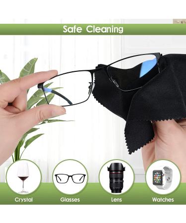 20 Pack Microfiber Cleaning Cloths for Glasses & Screens - High Quality 6x7 inches Black/Gray - Buy Online on GoSupps.com