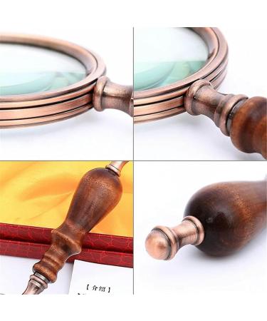 Portable 10X 75mm Handheld Magnifier Wooden Handle Vintage Portable Retro Handle Magnifier Eye Loupe Glass with Gift Box Full of Stars - Buy Online on GoSupps.com