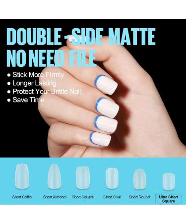 Tomicca Square Ultra Short Nail Tips - 450 Pieces Soft Gel Full Cover Pre-Shaped Matt Art Gelly Tips for Geln gel - Perfect for International Shipping - Buy Online on GoSupps.com