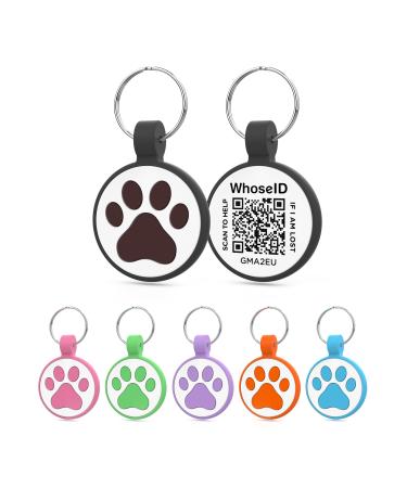 Whoseid QR code cat brand changeable pet online profile page several emergency contact quiet silicone cat brand light no ringing QR Cat Id Tag (small breeds-2.5 cm black) Small Breeds-1 "Black