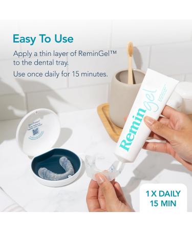 ReminGel Hydroxyapatite Tooth Remineralization Gel - Strengthen Enamel Repair Teeth & Reduce Sensitivity - Fluoride-Free Remineralizing Treatment for Tooth Decay Prevention - Buy Online on GoSupps.com