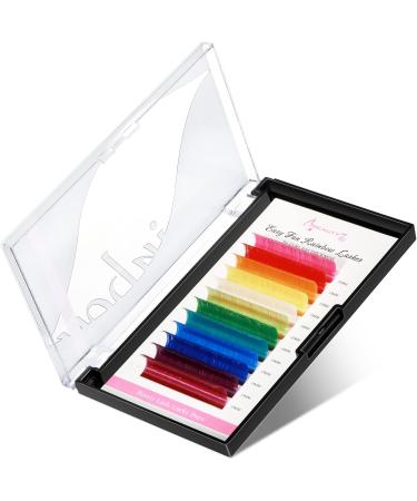 DIY Colored Lash Extensions 12 Colors Easy Fan 0.05mm D+ Curl 15mm Rainbow Eyelash Pink Red Yellow White Green Blue Purple Faux Mink Volume Eyelashes for Home and Salon Use Beauty7 - Buy Online on GoSupps.com