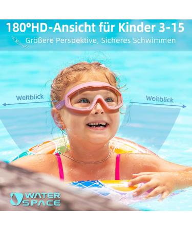Buy Water Space Swimming Goggles for Kids 3-15 | Panoramic Anti-Fog Design | No Leak Swimming Goggles for Pool & Beach - Pink & Light Green - Buy Online on GoSupps.com